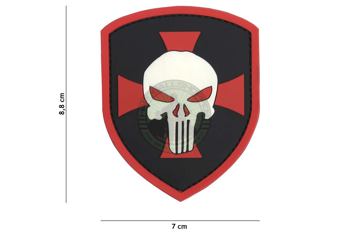 3D PVC, Shield Punisher Cross, Rød/Sort