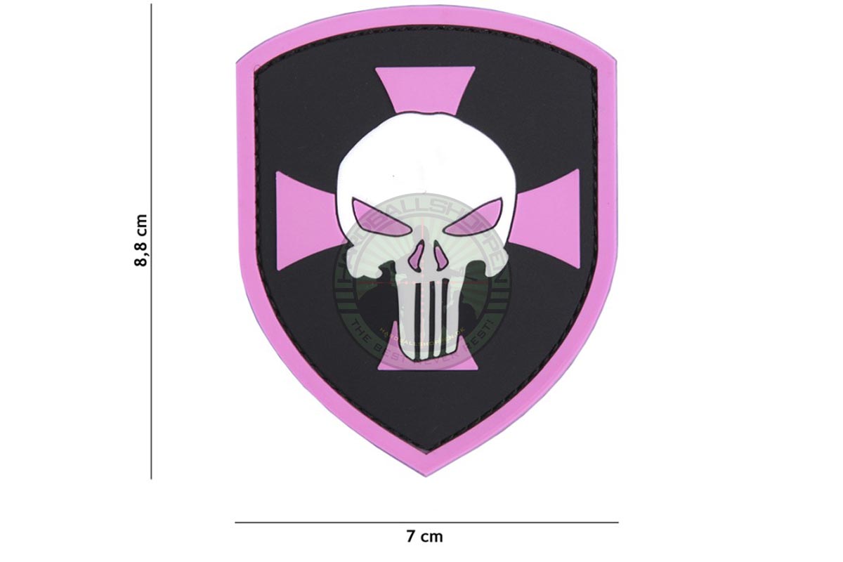 3D PVC, Shield Punisher Cross, Pink