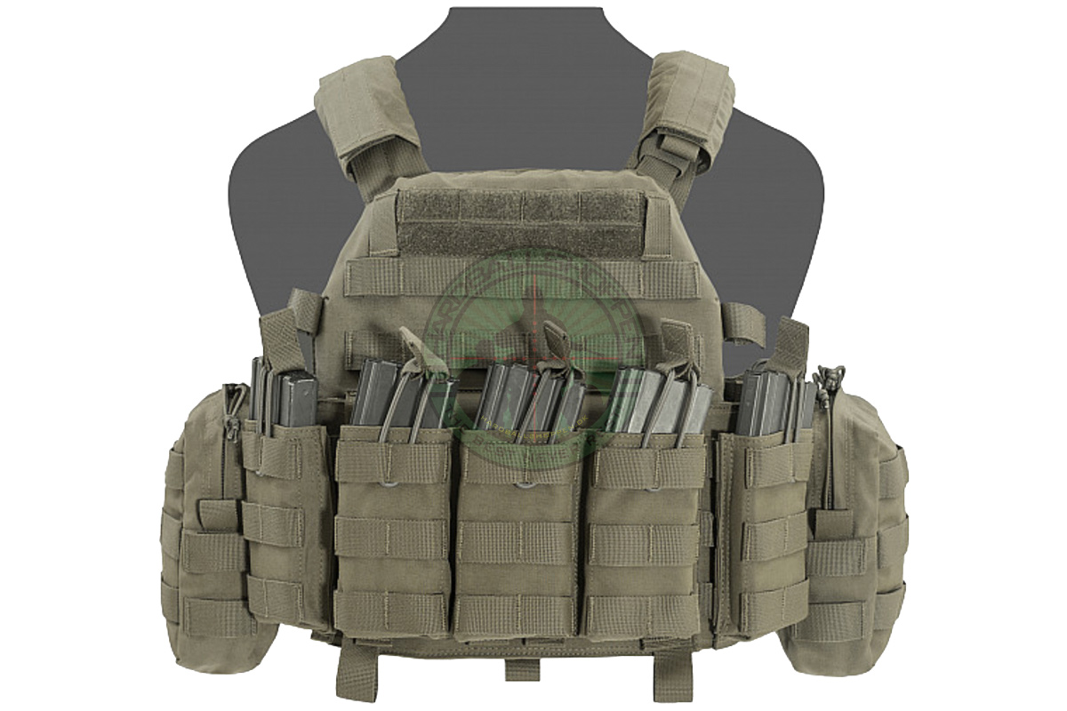 Warrior Assault Systems - DCS BASE + 5 Open Mag- and 2 Utility Pouches. Ranger Green